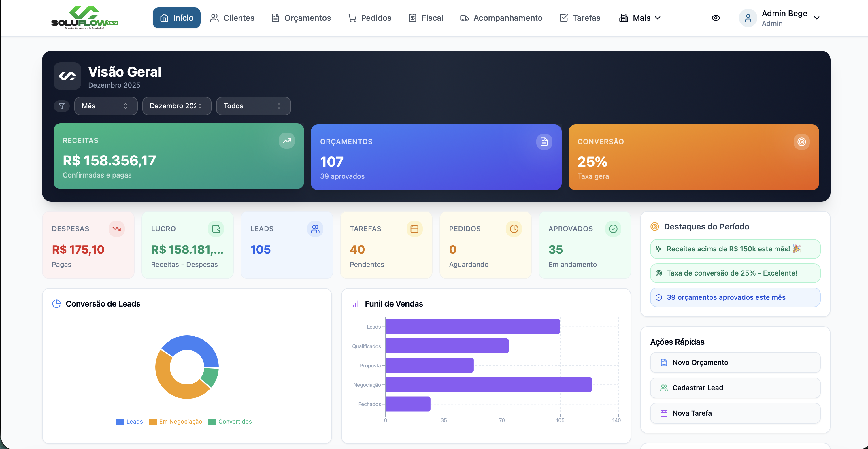 Dashboard SoluFlow